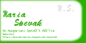 maria spevak business card